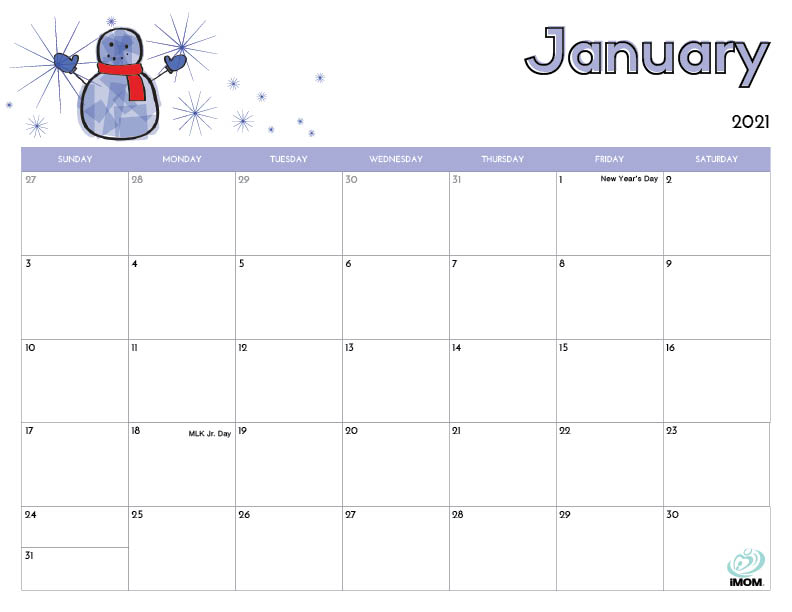 Cute 2021 Printable Blank Calendars : Custom Editable 2021