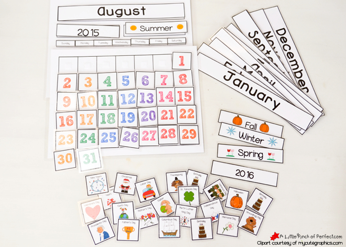 Cute Free Printable Calendar For Circle Time With Kids