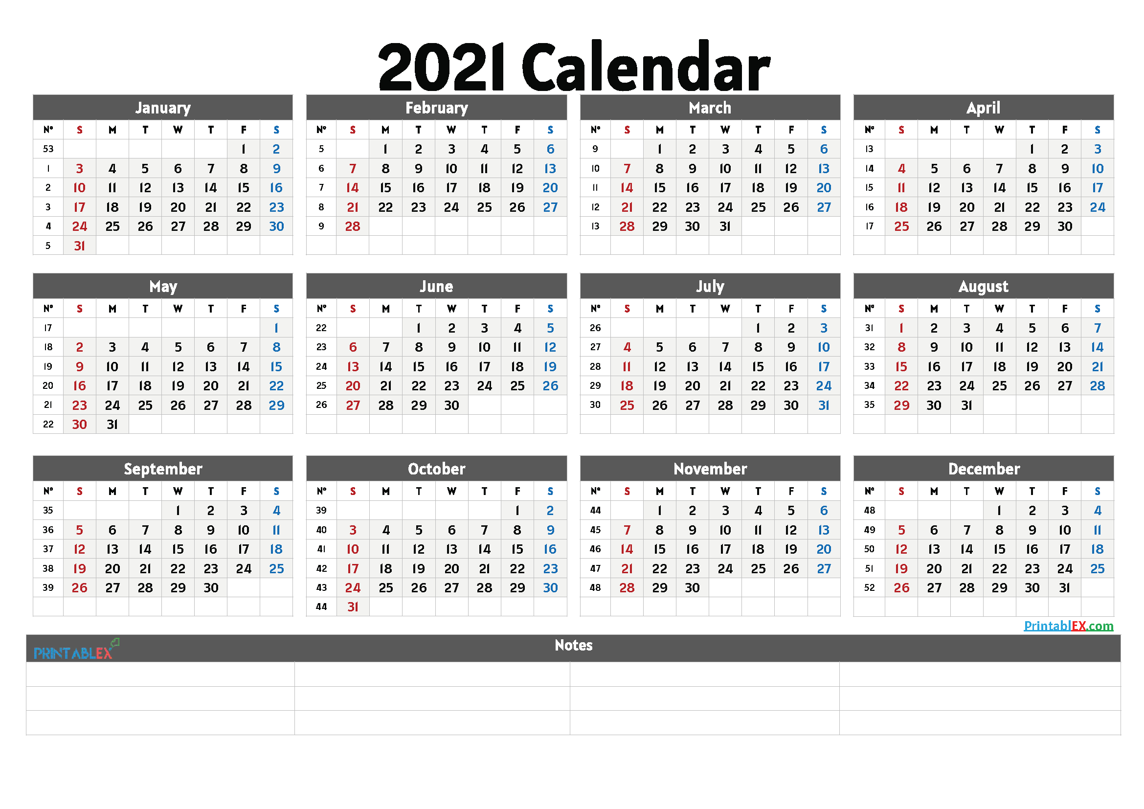 Cute Printable Calendar 2021 - 21Ytw27 - Free Printable