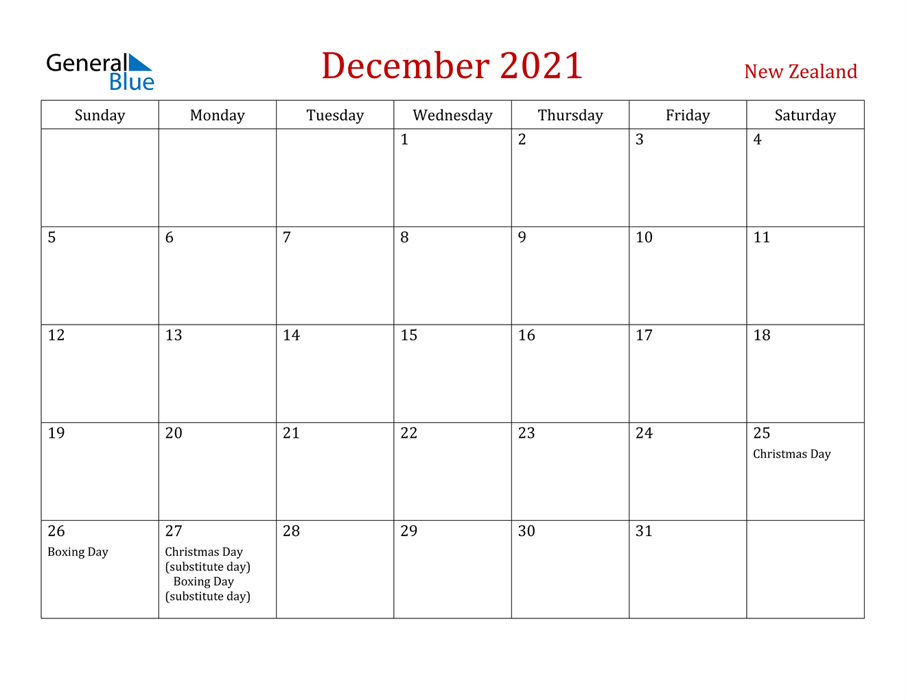 December 2021 Calendar For Excel