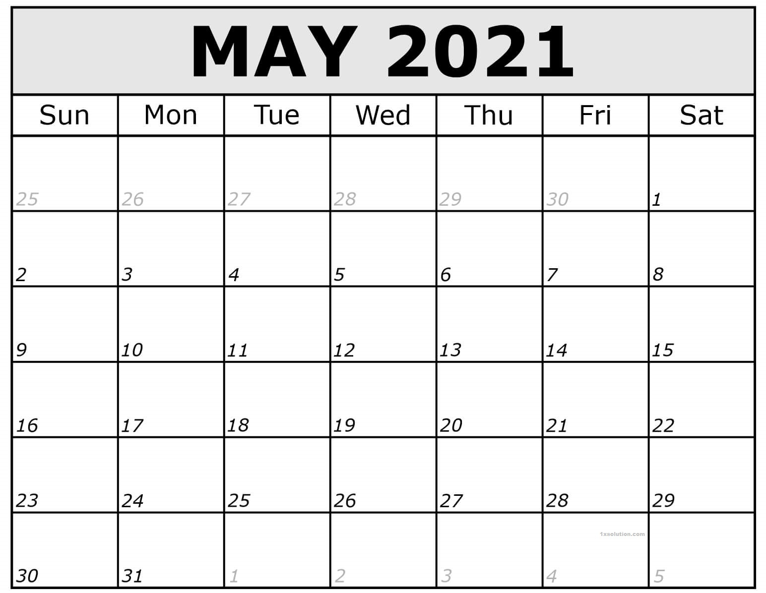 Download Calendar May 2021 - Zhudamodel