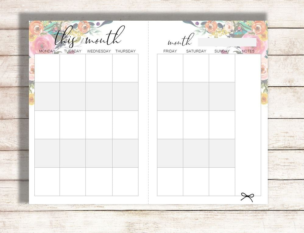 Editable Monthly Calendar Monthly Calendar Printable | Etsy