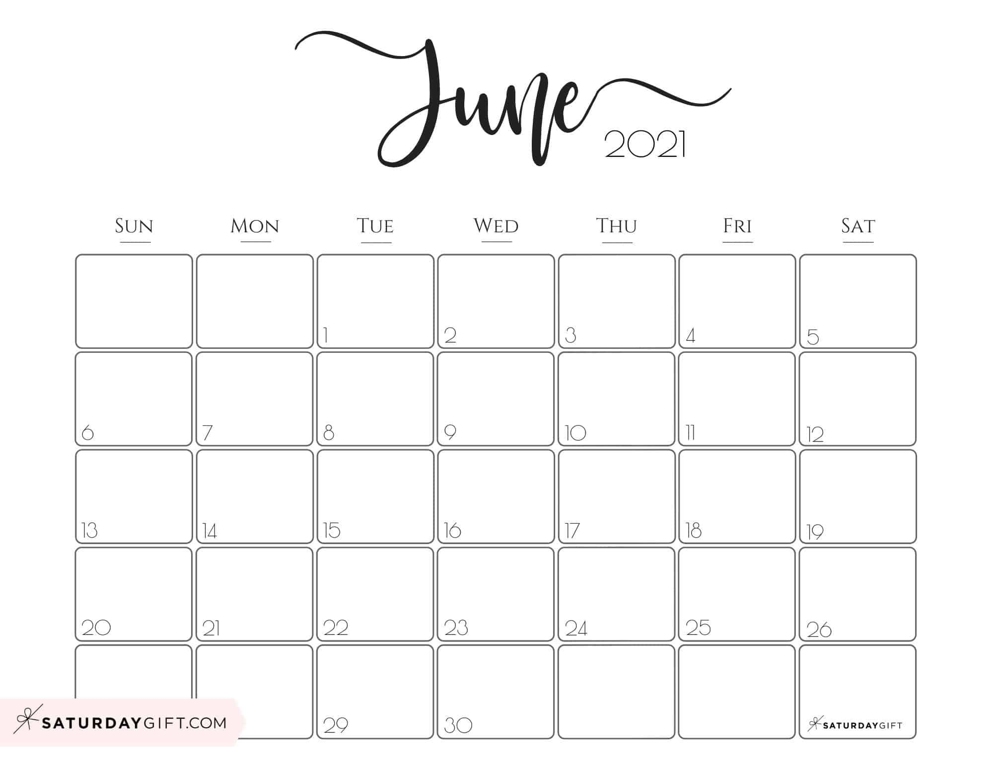 Elegant 2021 Calendar - Pretty Printable Monthly Calendars