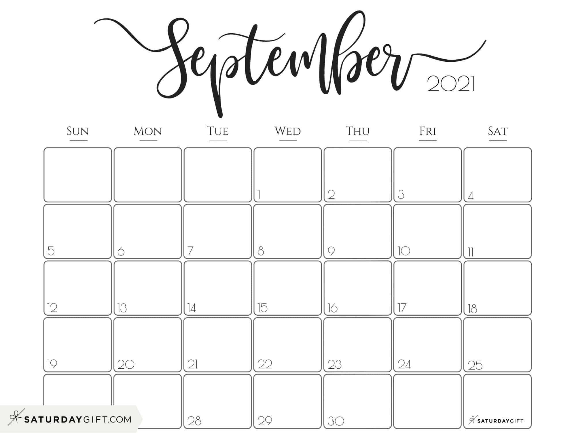 Elegant 2021 Calendarsaturdaygift - Pretty Printable