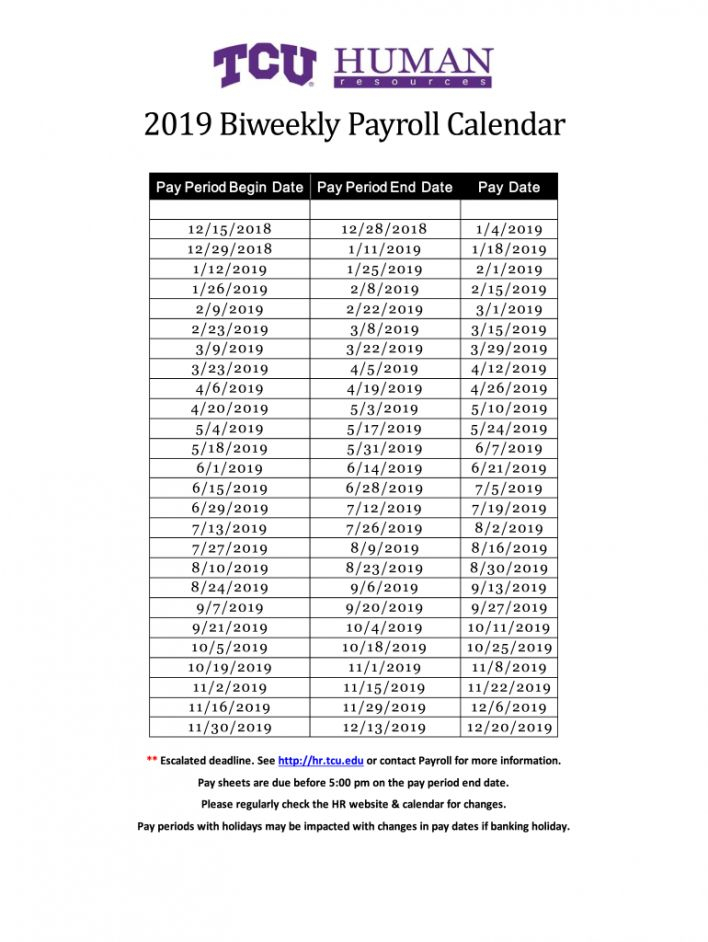 Explore Our Example Of Payroll Schedule 2020 Template