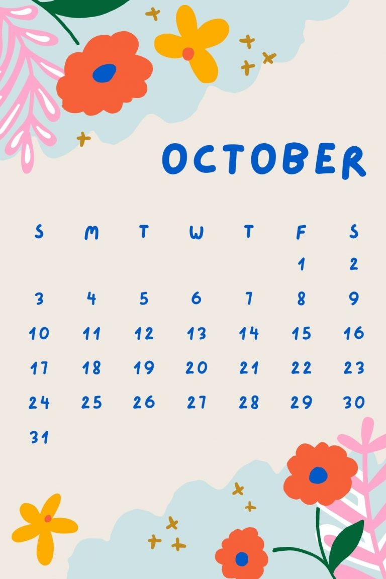 Floral October 2021 Calendar Printable | Calendar 2021