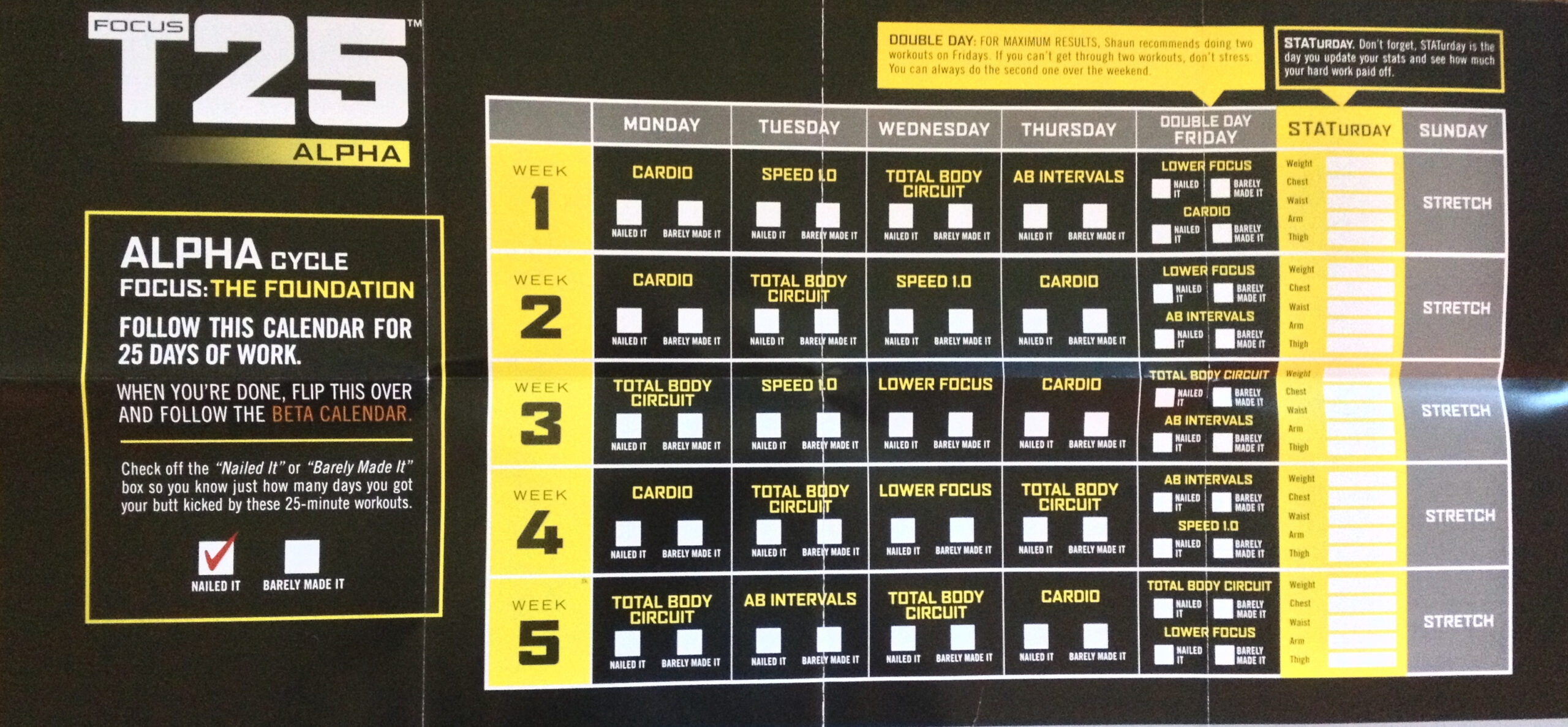 Focus T25 Schedule | Examples And Forms