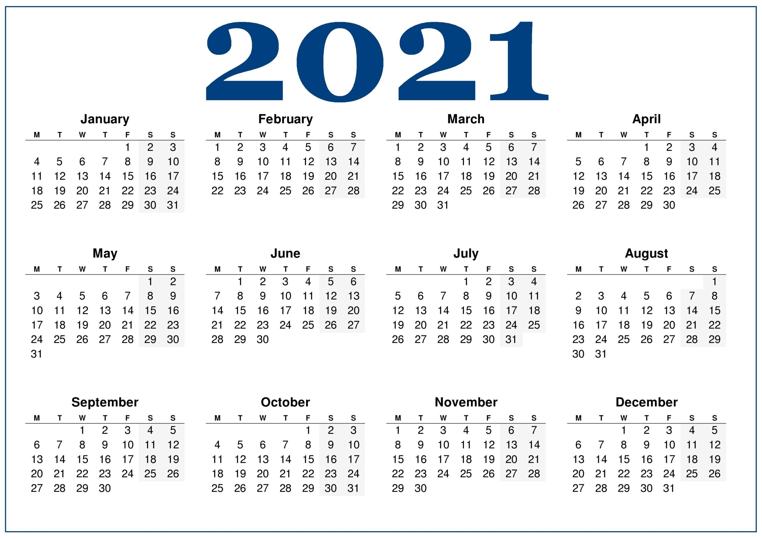 Free 2021 Calendar With Holidays | Betacalender4U