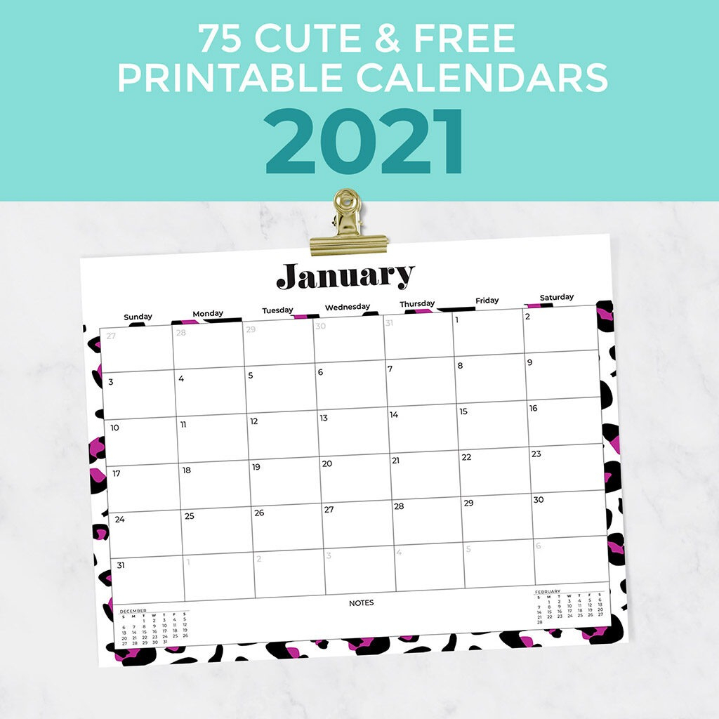 Free 2021 Calendars — 75 Beautiful Designs To Choose From!