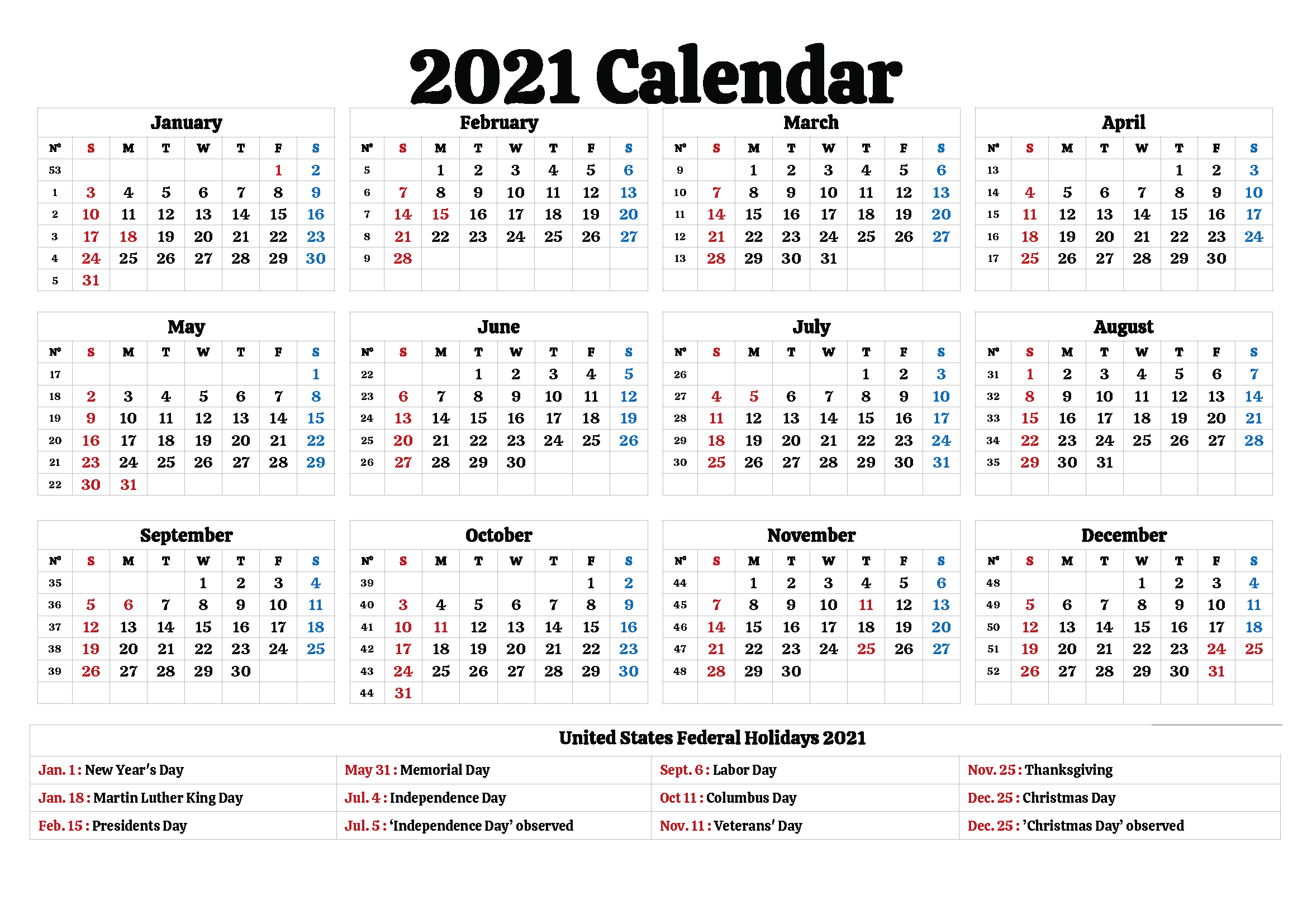 Free 2021 California Printable Calendar With Holidays [Pdf] | Calendar Dream