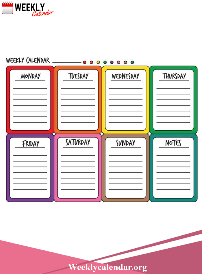 Free Blank Printable Weekly Calendar 2020 Template In Pdf