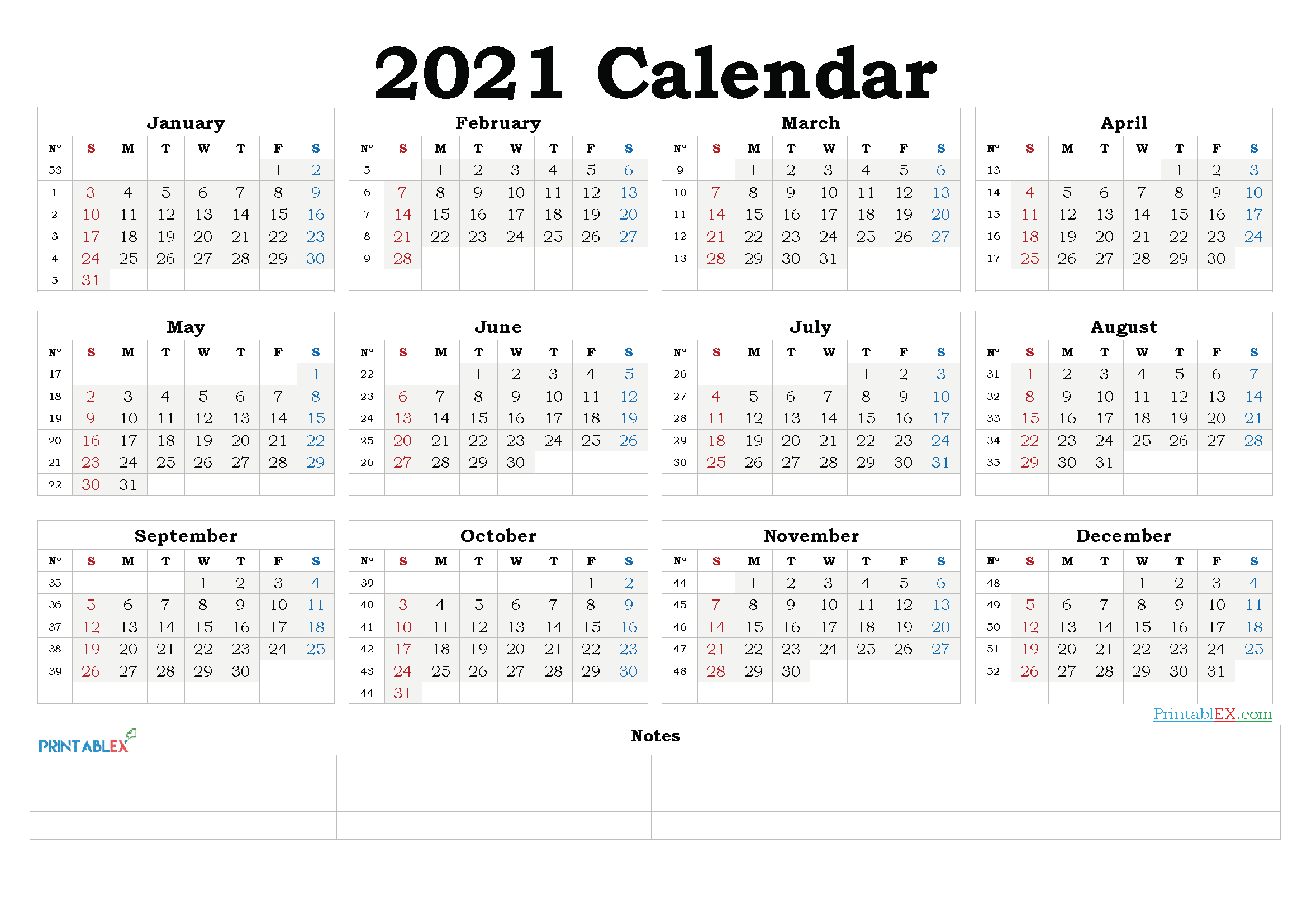 Free Downloadable 2021 Word Calendar  2021 Editable