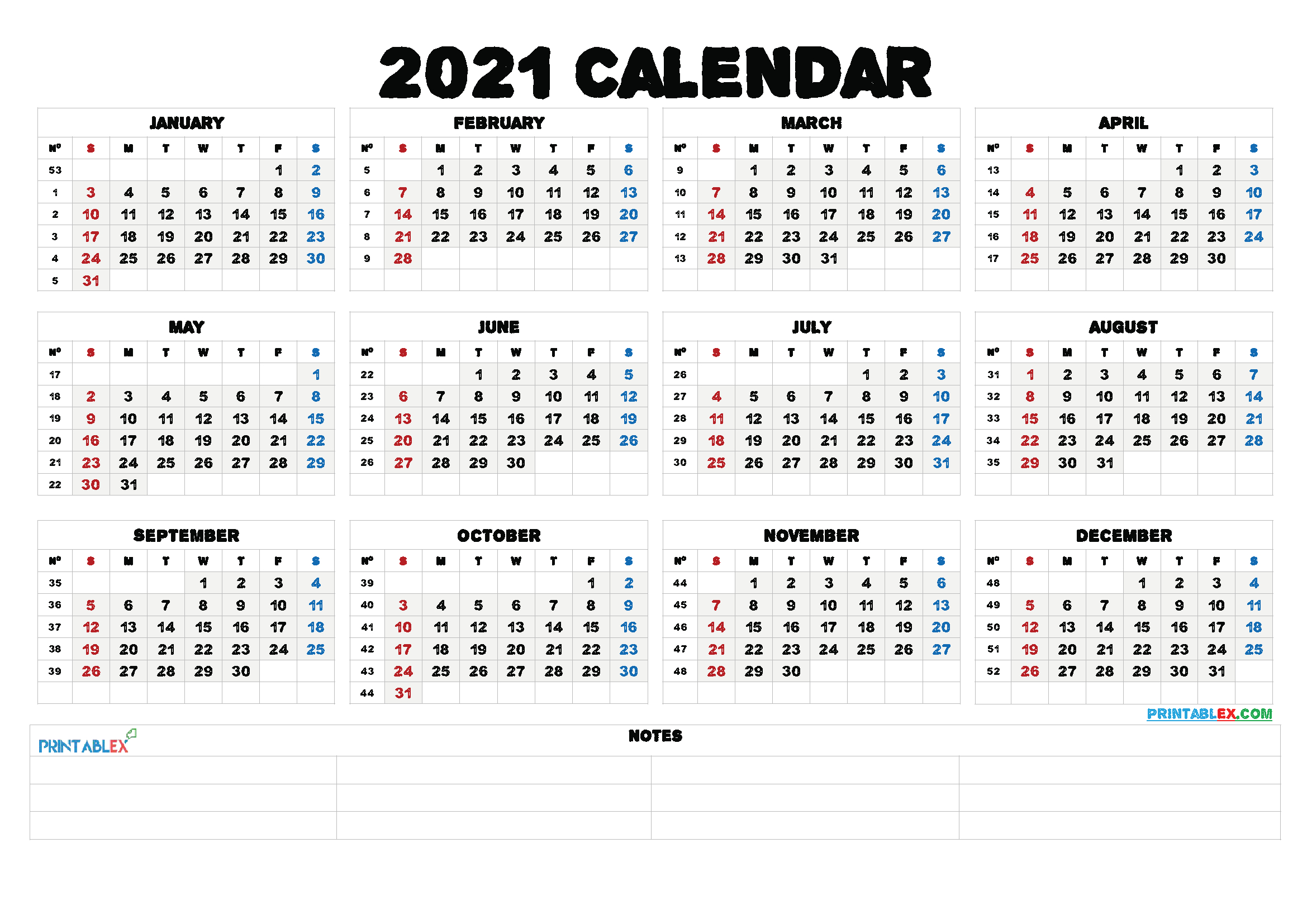 Free Editable Weekly 2021 Calendar - Free 2021 Monthly