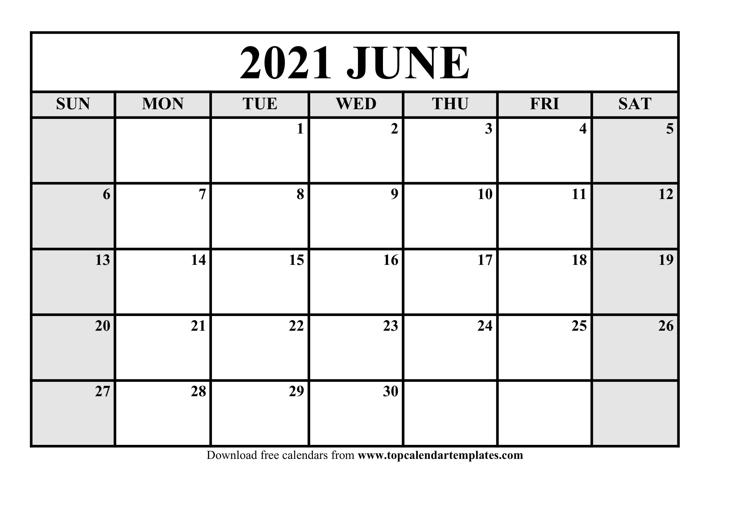 Free June 2021 Printable Calendar In Editable Format