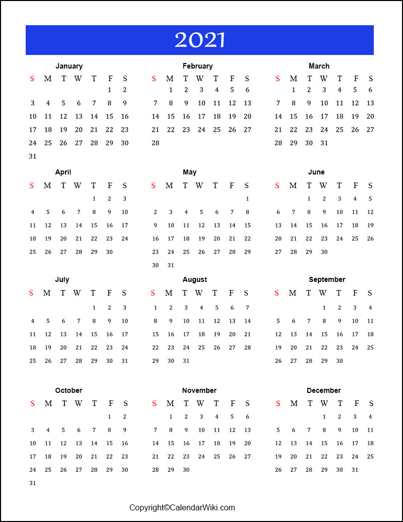 Free Printable Calendar 2021 Templates [Pdf Word]