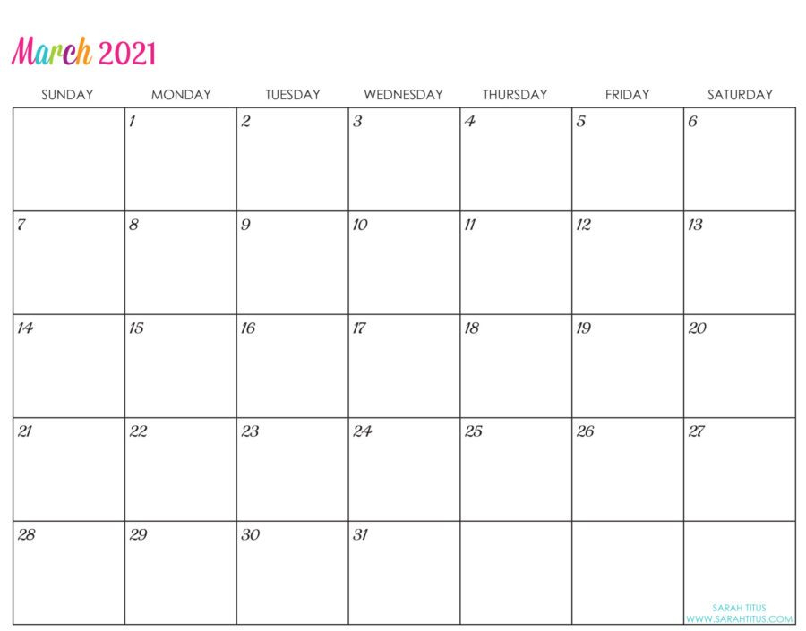 Free Printable Calendars 2021