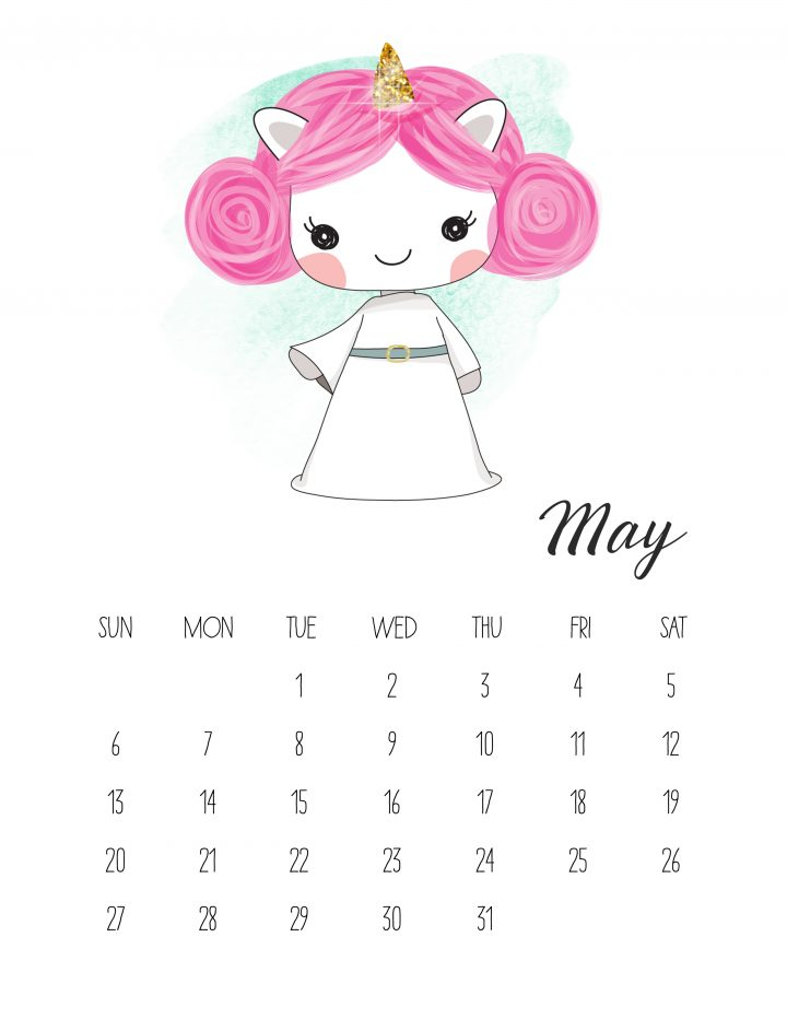 Free Printable Pop Culture Unicorn Calendar | The Cottage