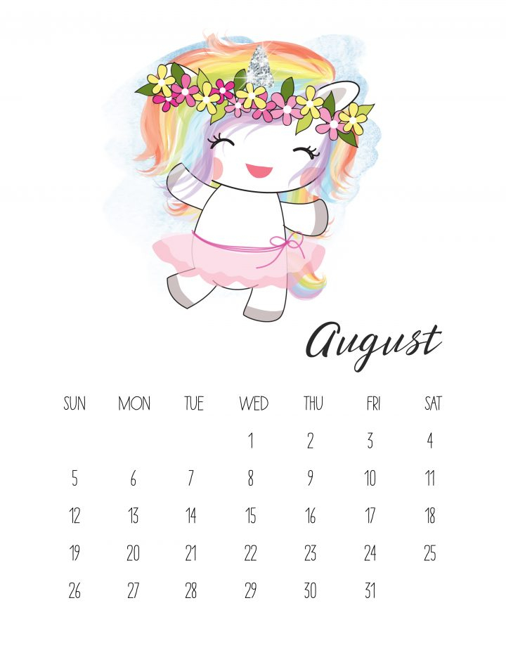 Free Printable Pop Culture Unicorn Calendar | The Cottage