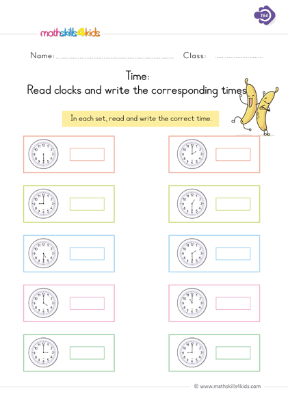 Free Printable Telling Time Worksheets For 1St Grade