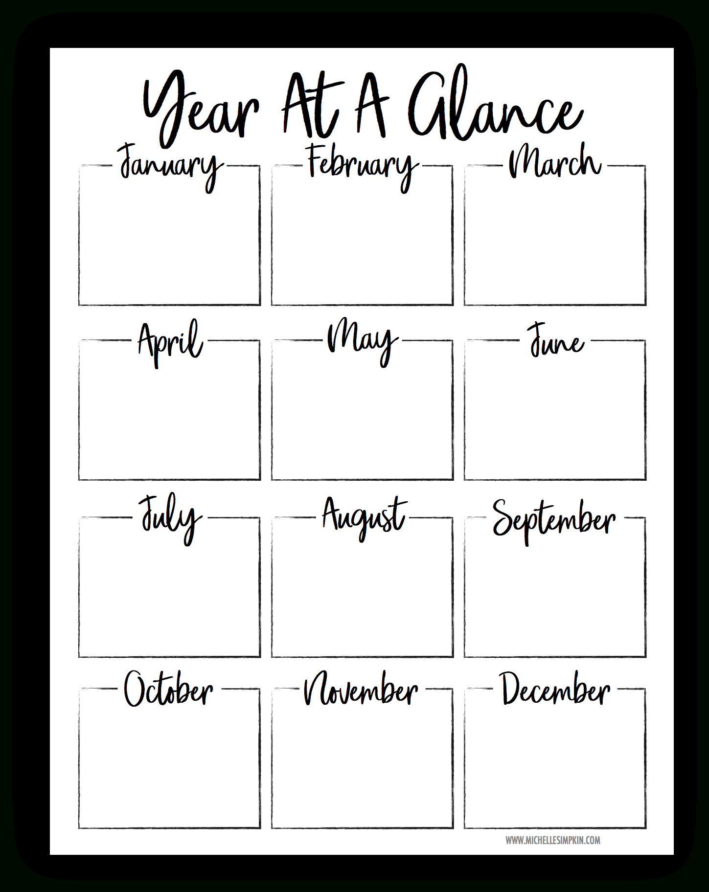 Free Printable - This Year At A Glance Printable Will Help