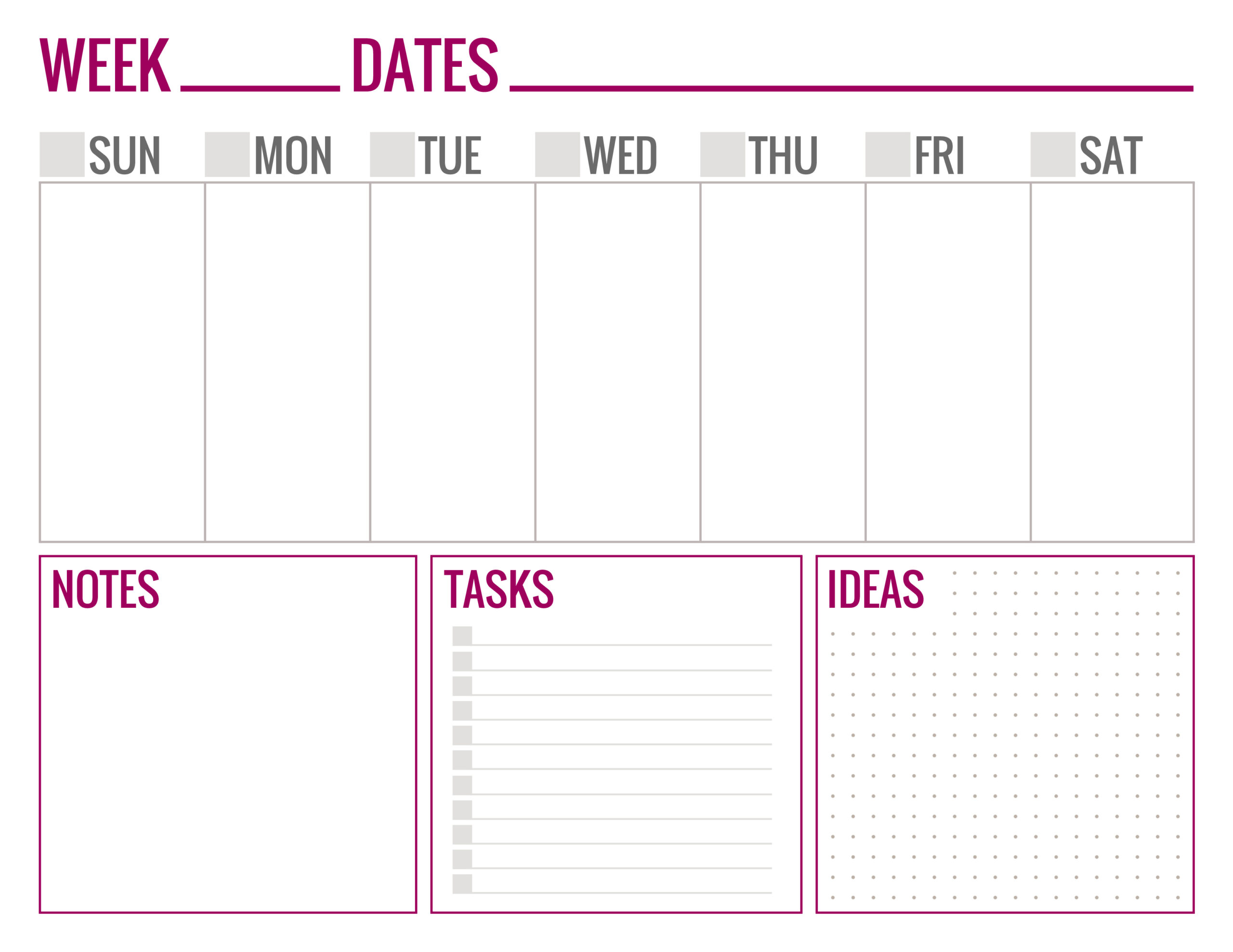 Free Printable Weekly Schedule Pages - Paper And Landscapes