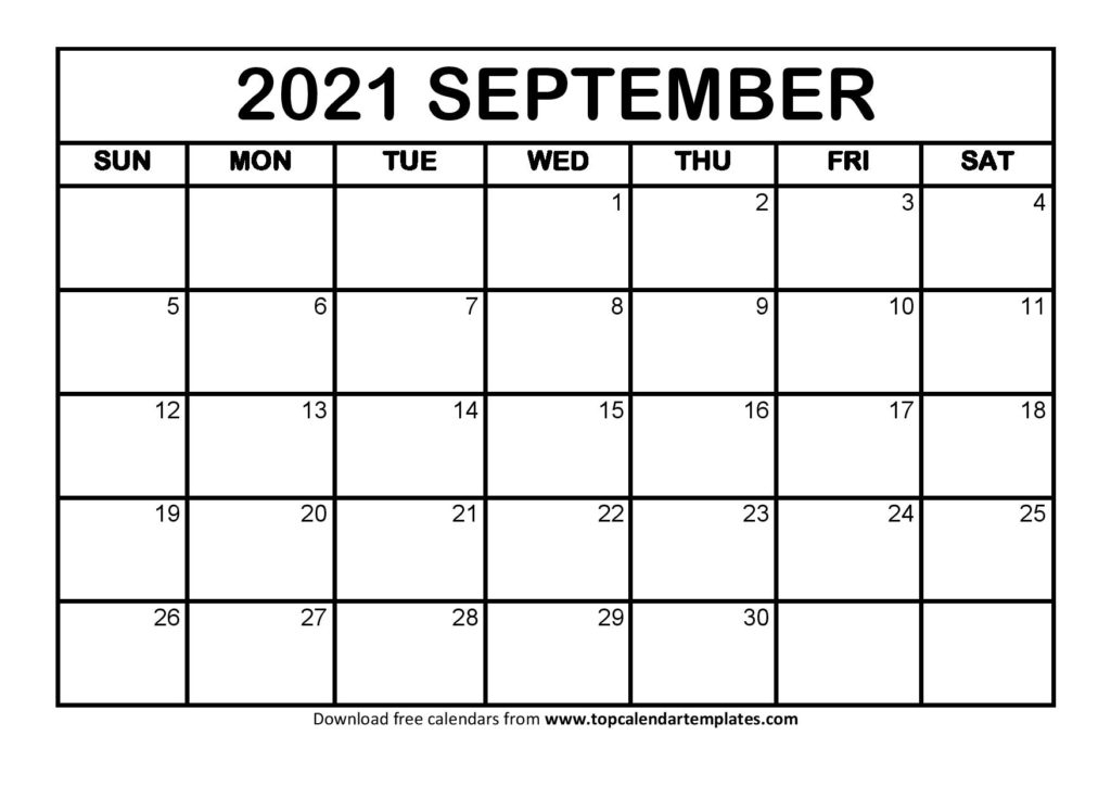 Free September 2021 Calendar Printable (Pdf Word) Templates
