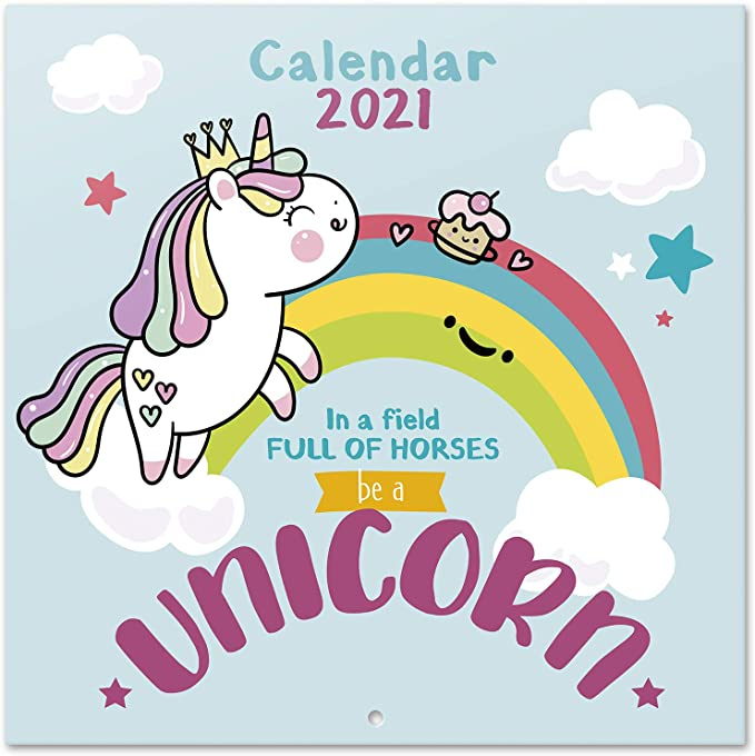 Grupo Erik Official Unicorn 2021 Wall Calendar 11.8 X 11.8