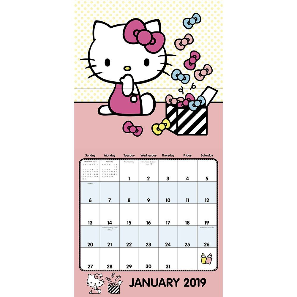Hello Kitty Wall Calendar (2019) Calendar - July 1 2018#