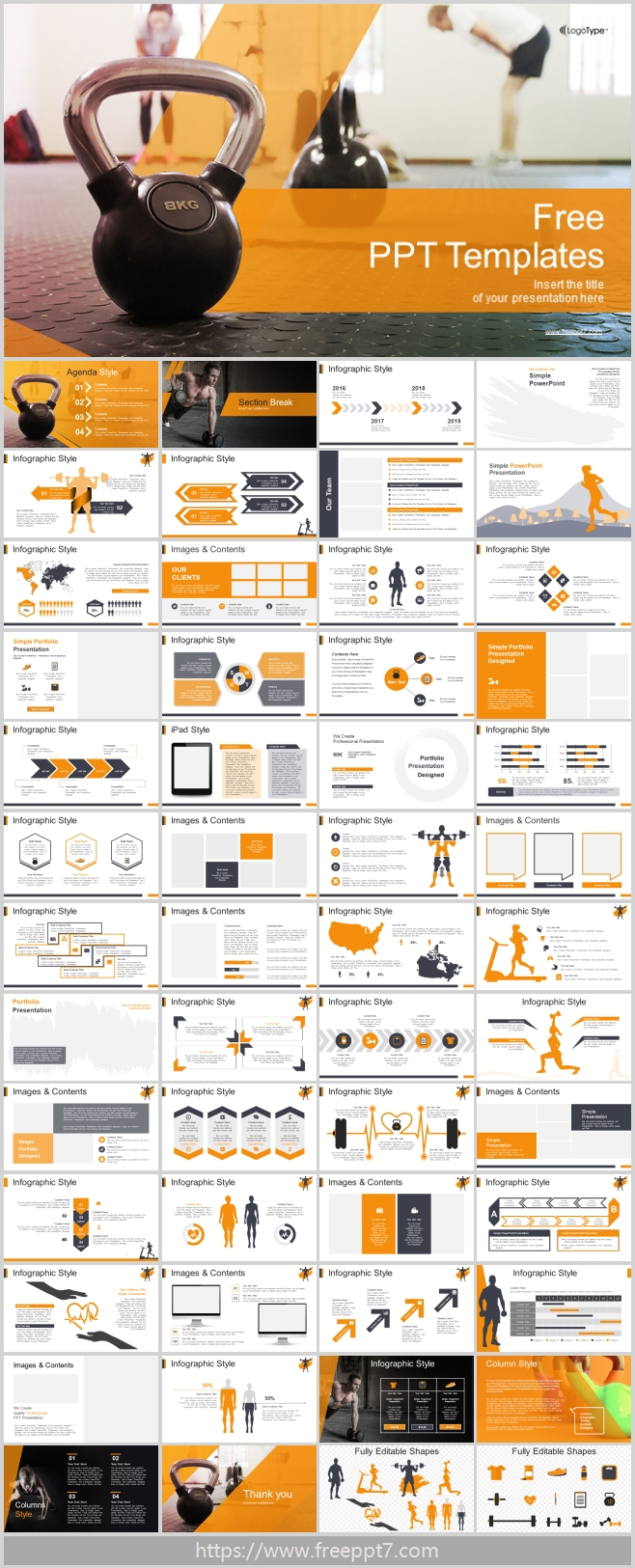 High Quality Sport Fitness Theme Powerpoint Templates_Best