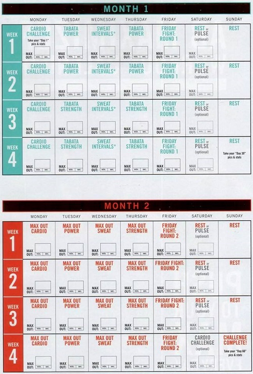 Insanity Max 30 Calendar - Get This Schedule Pdf With Tips