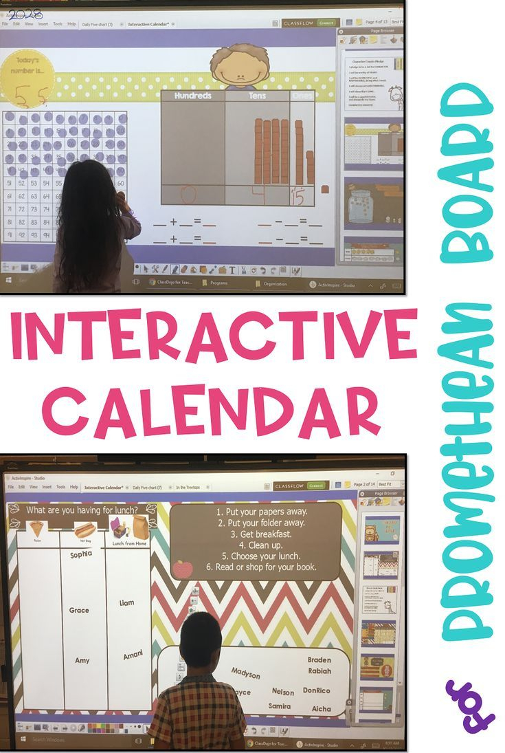 Interactive Calendar Promethean Board | Activinspire
