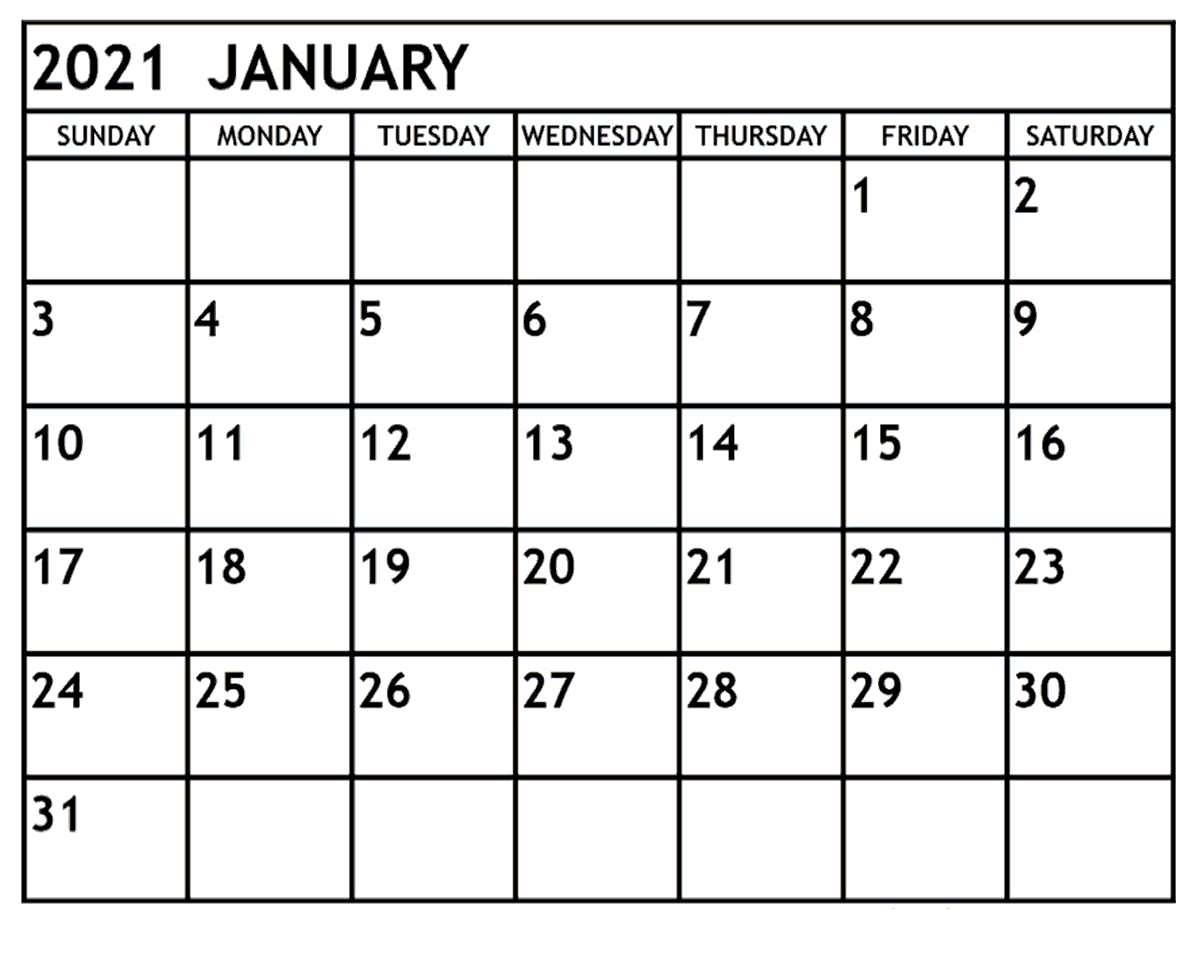 Large Printable Calendar 2021 | Calendar Printables Free Templates