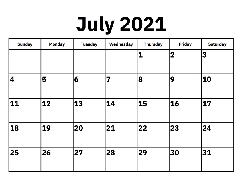July 2021 Calendar With Holidays Pdf - Nosubia