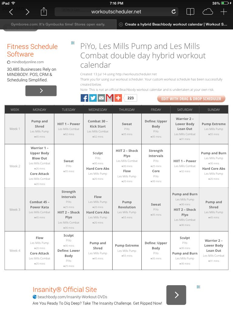 Les Mills Pump Combat And Piyo Hybrid Schedule