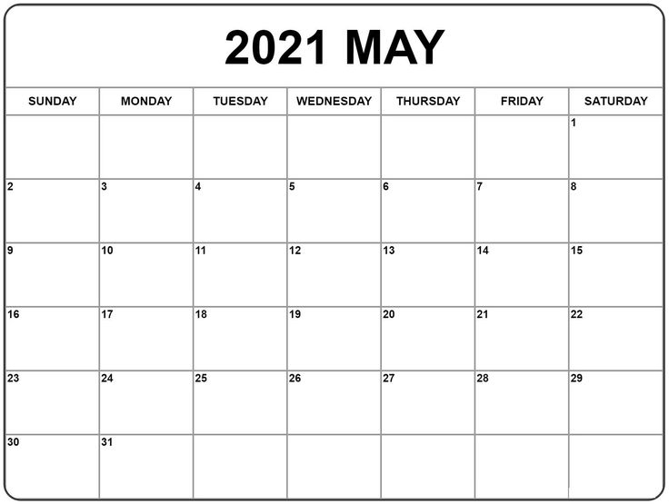 May 2021 Calendar | Calendar Printables Monthly Calendar