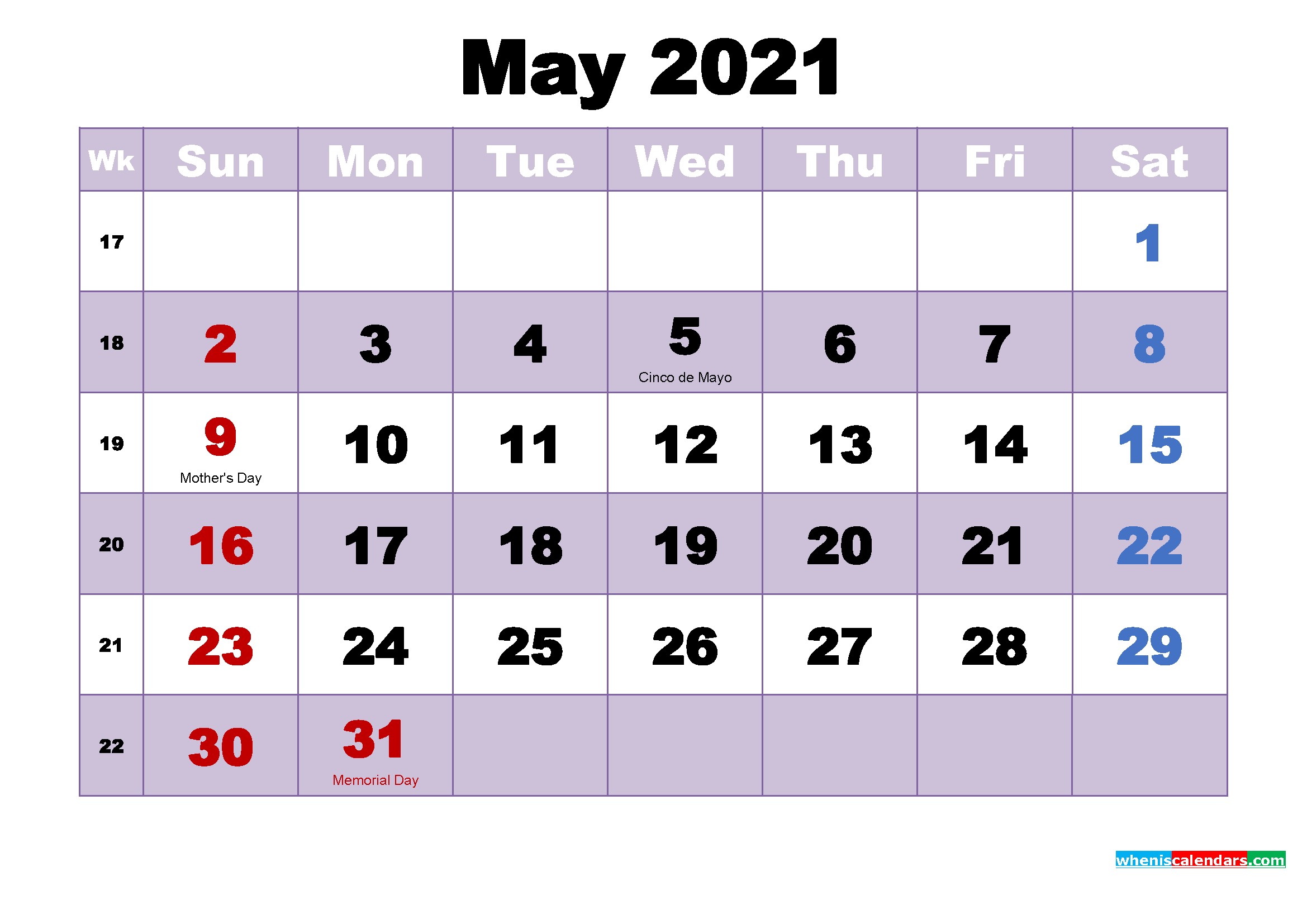 May 2021 Calendar Wallpaper | 2022 Calendar