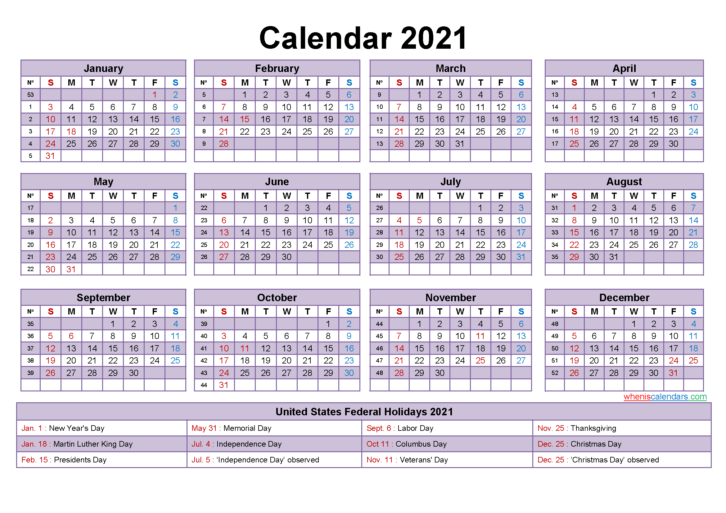 Mini Desk Calendar 2021 Free Printable - Free Printable