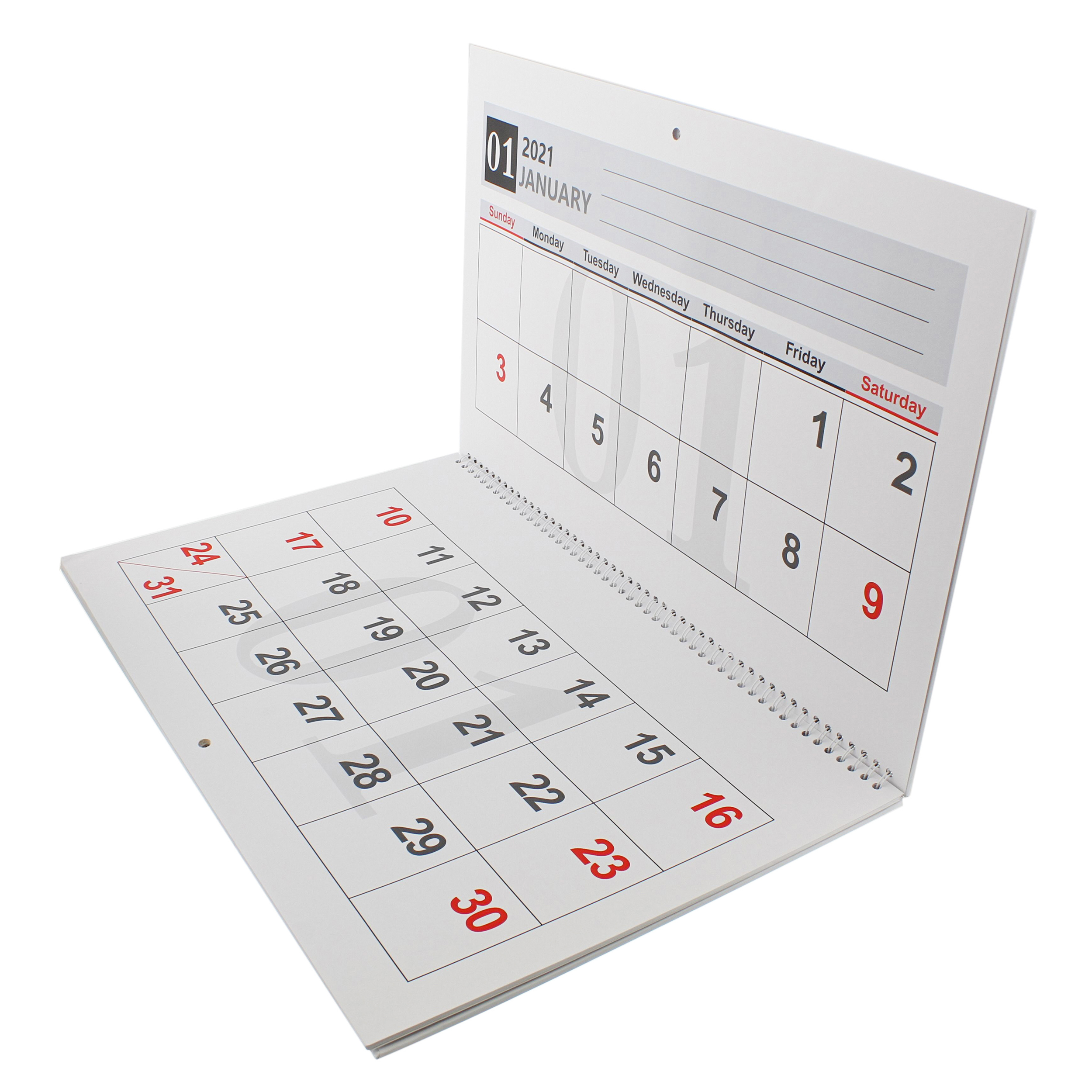 Monmed Large Print Calendar 2021-2022 - 1 Year Wall