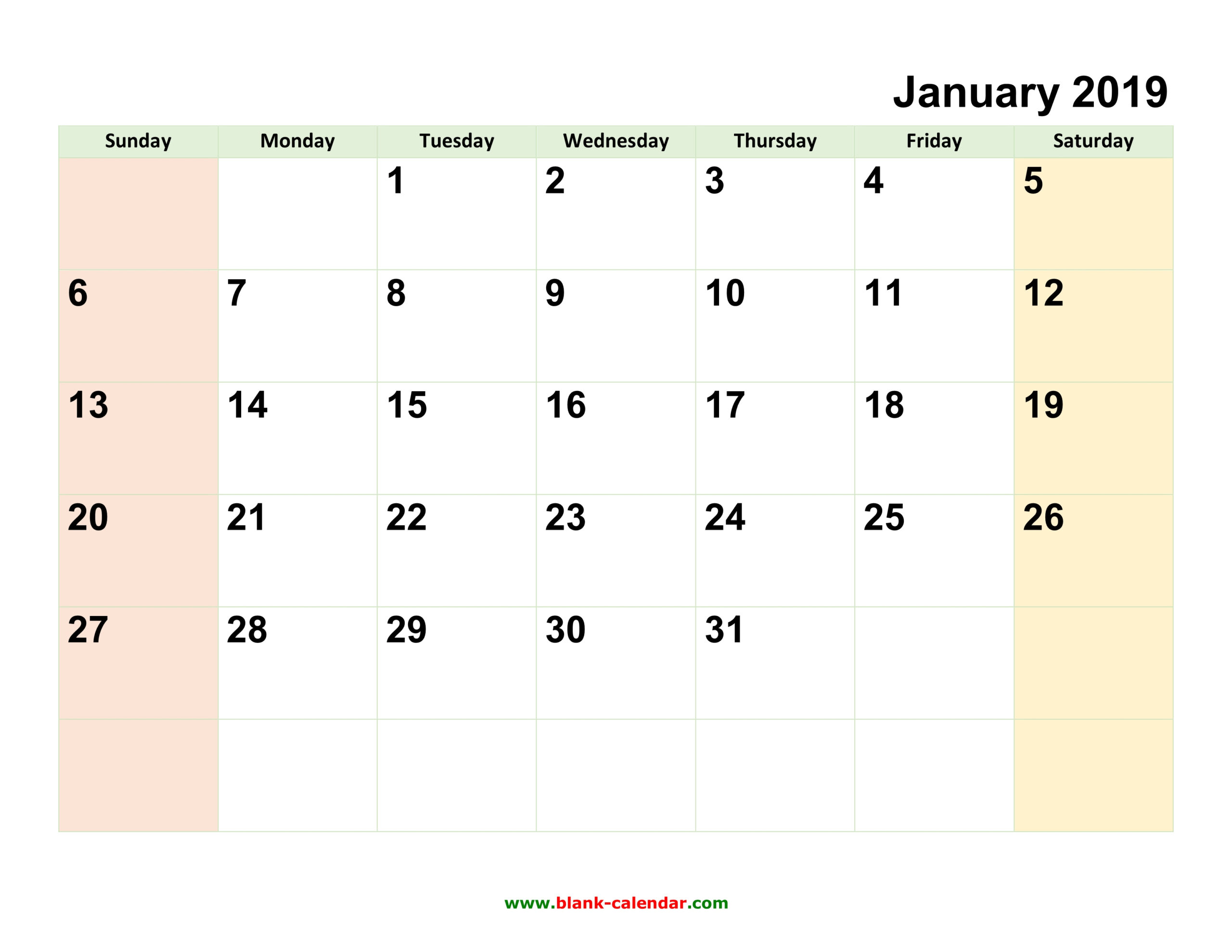 Monthly Calendar 2019 | Free Download Editable And Printable