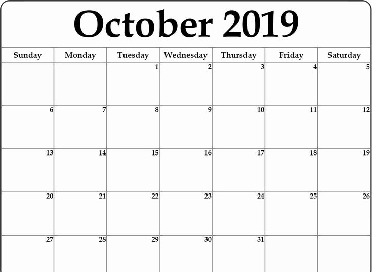 October Calendar 2019 Moon Phases | Free Printable
