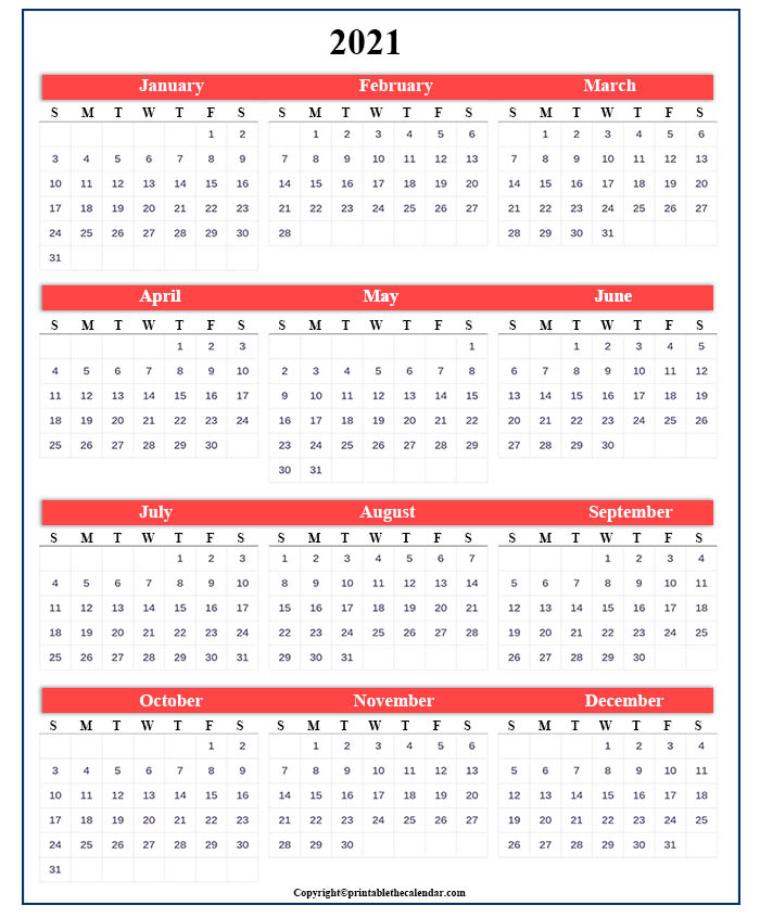 Free Printable Calendar Pages 2021 | Calendar Printables Free Templates