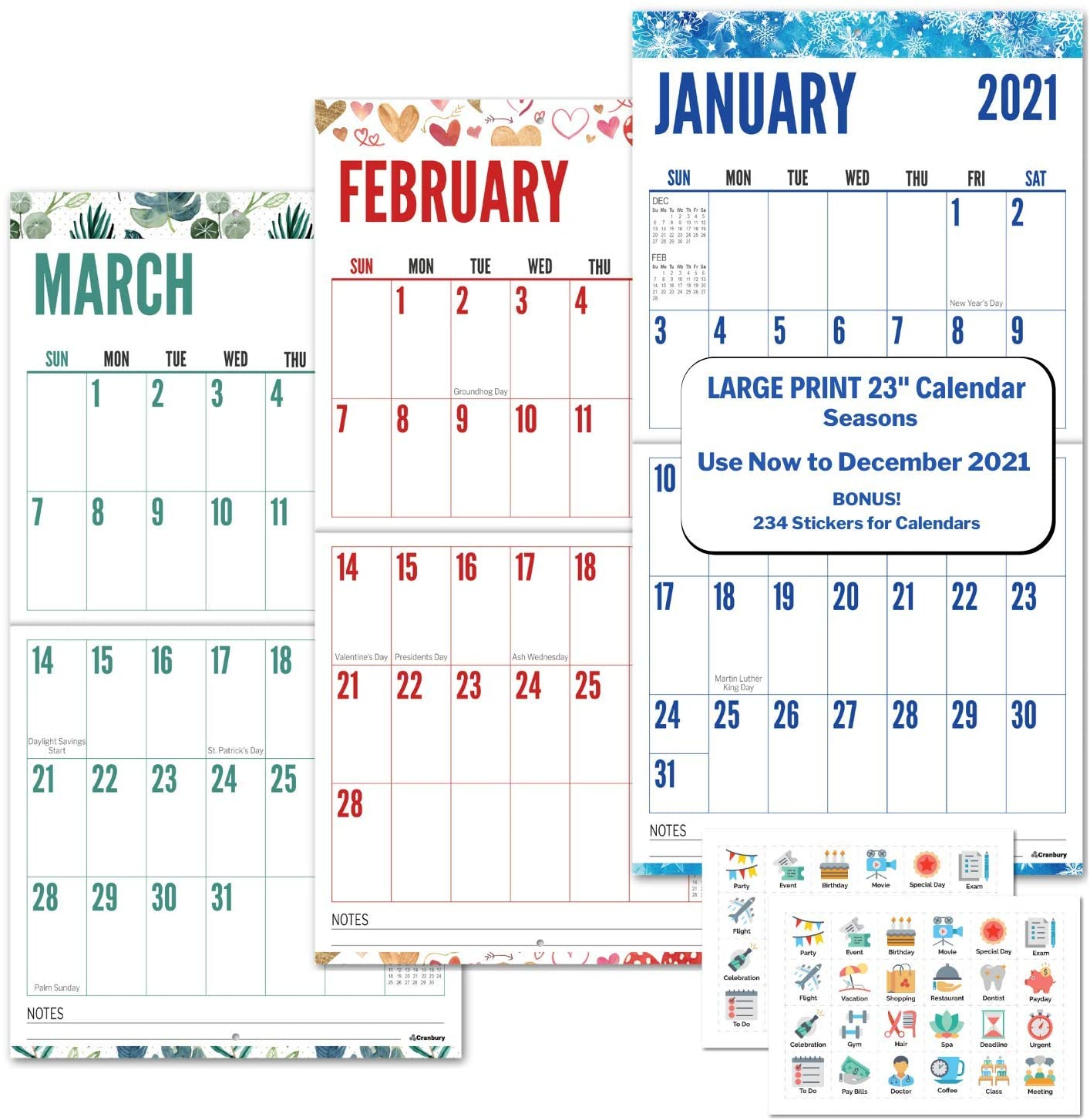 Oversized Inspirational 2021 Calendar | 2021 Calendar
