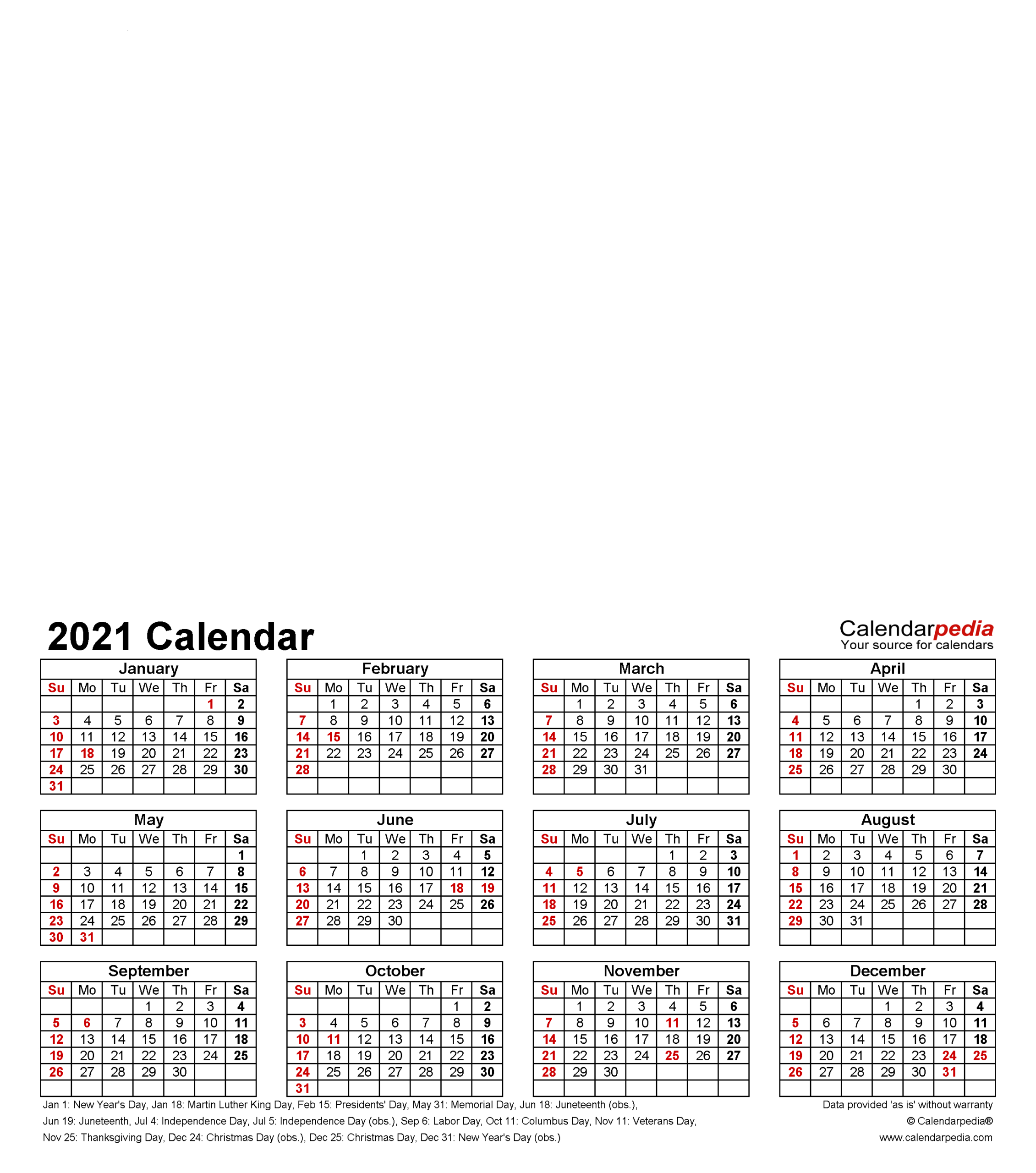 Photo Calendar 2021 - Free Printable Excel Templates