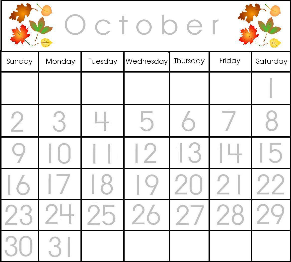 Preschool Printable Calendar Items