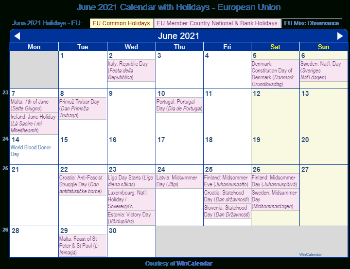 Print Friendly June 2021 Eu Calendar For Printing