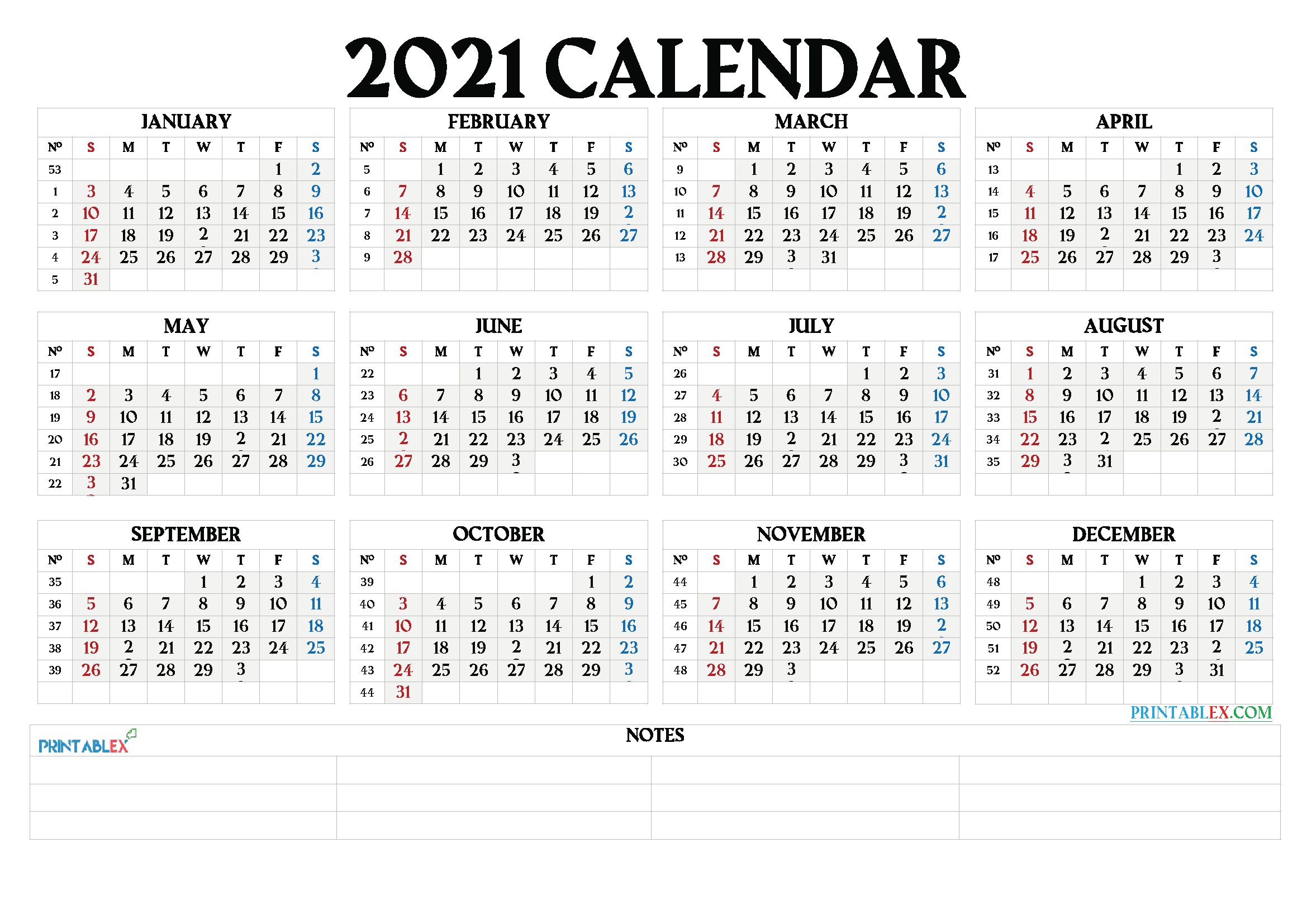 Printable 2021 Calendarmonth - 21Ytw66