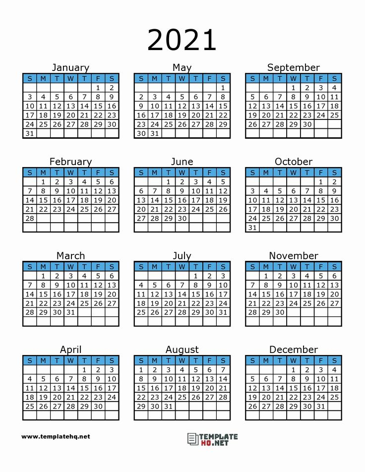 Printable Calendar 2021 | Monthly Calendar Printable