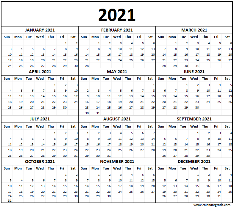 Printable Calendar 2021 Template For School | 2021 2022