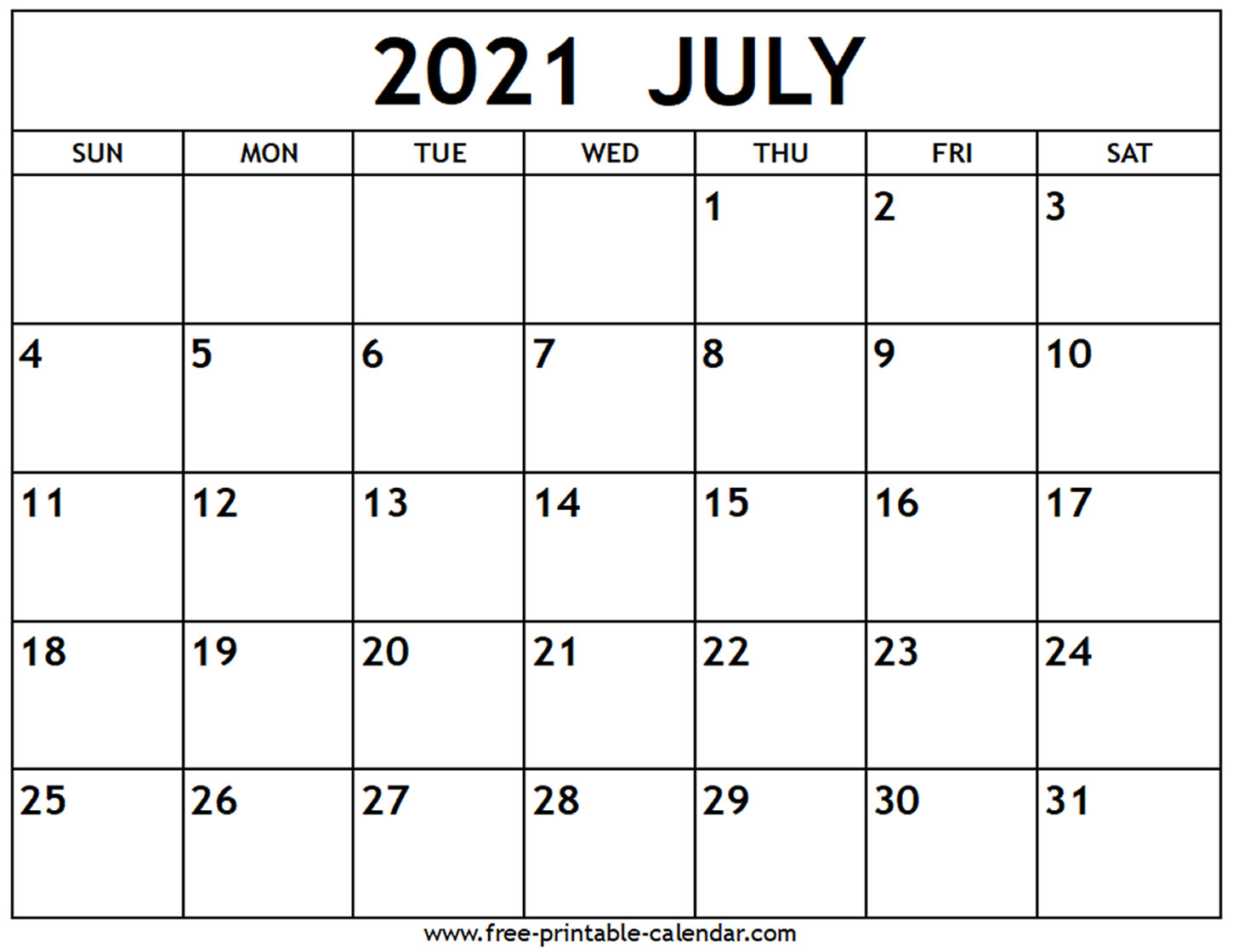 Printable Calendar July 2021 To June 2021 | 2021 Printable