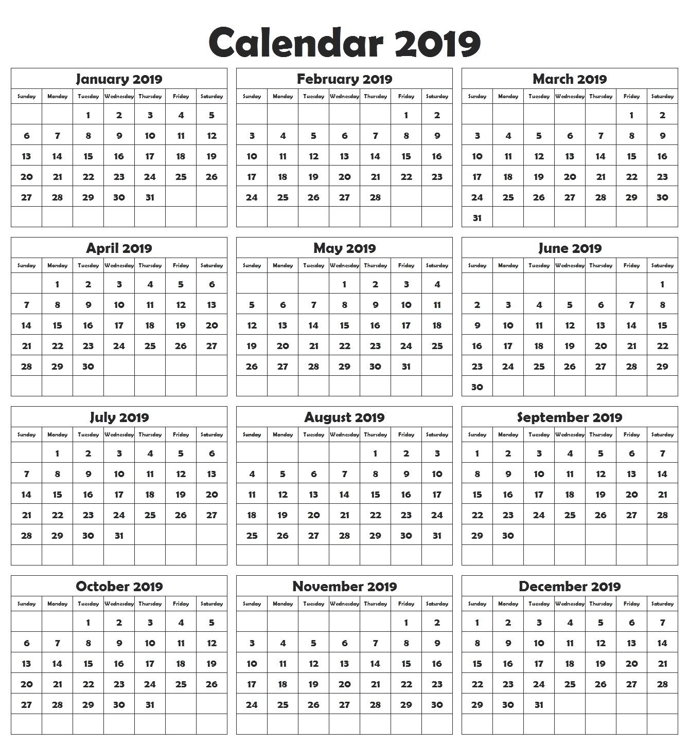 Printable Calendar Large Boxes  Calendarsthatwork Com Be